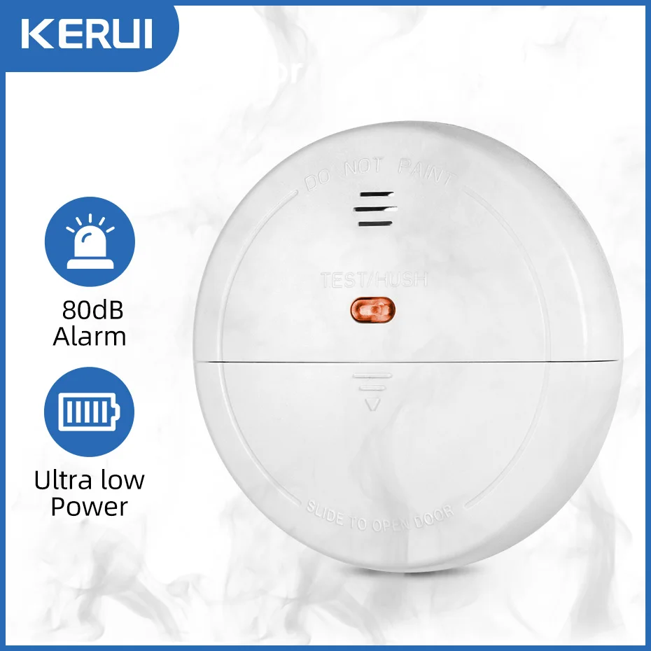 KERUI 무선 433MHz 연기 화재 감지기 독립적으로 사용되는 GSM Wifi 경보 시스템 용 홈 주방 보안 연기 감지기 경보