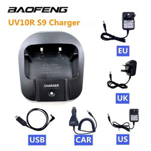 Baofeng UV-10R Baofeng UV10R UVS9 Plus 휴대용 워키 토키 UV10R S9 양방향 라디오 용 EU/US/UK/USB/자동차 배터리 충전기