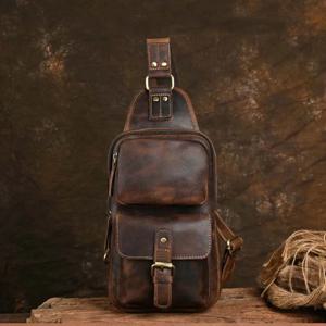남자 진짜 가죽 가슴 가방 미친 말 가죽 큰 용량 crossbody 가방 캐주얼 남성 타고 메신저 ipad 케이스 슬링 가방