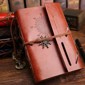 빈티지 해적 A5 A6 일기 노트 의제 가짜 가죽 커버 Filofax 참고 도서 학교 한국어 편지지 또는 여행자