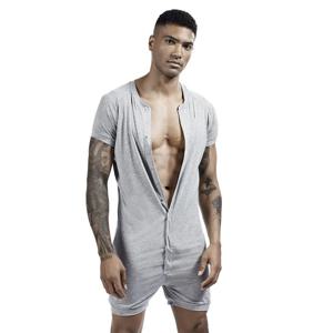 남자의 샴 잠옷 Onesies 가정 의류 슈퍼 탄성 편안한 스냅 버튼 점프 슈트 남자 잠옷 솔리드 컬러 티셔츠