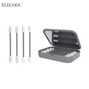 4Pcs 재사용 가능한 면봉 실리콘 버드 면봉 스틱 아이 섀도우 마스카라 메이크업 애플리케이터 양방향 나선형 면봉 귀 청소기