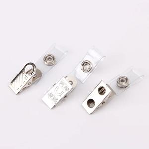 10pcs 금속 배지 클립 비닐 스트랩 매는 밧줄 악어 구멍 클램프 교수형 ID 카드 홀더 액세서리