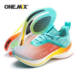 ONEMIX 남성용 운동화 Breathalbe 운동 스포츠 조깅 신발 초경량 훈련 탄소판 전문 운동화