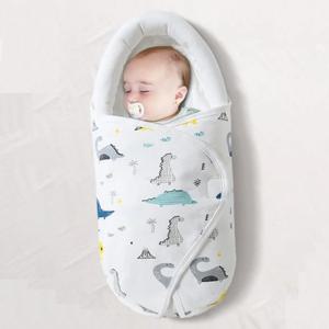 아기 Swaddling 담요 신생아를위한 면화 유아 보육 랩 공룡 인쇄 머리 목 보호대 담요 따뜻한 아기 담요