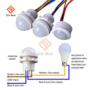 AC110-240V DC12-24V 자동 센서 전등 스위치 LED PIR 적외선 모션 센서 감지 야간 조명 실내 실외