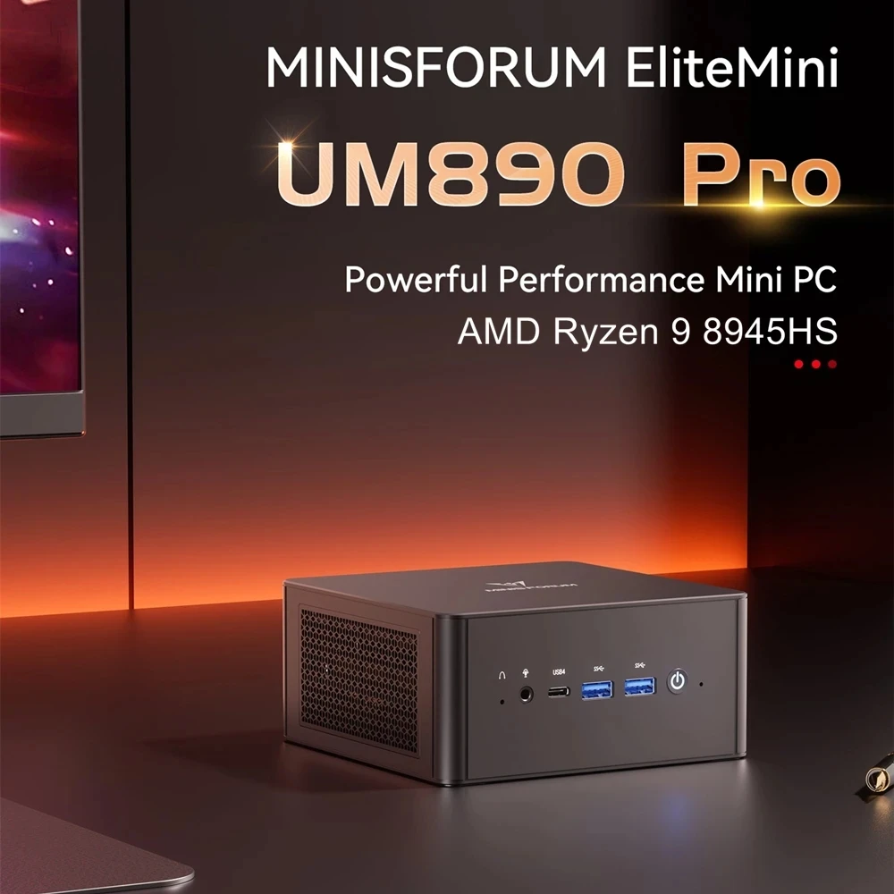 미니 PC 게이머, AMD Ryzen 9 8945HS 7 8845HS 2 * DDR5 5600MHz 2 * PCIE4.0 2 * USB4.0 윈도우 11 NUC WiFi6E, UM890 UM880 프로, 신제품