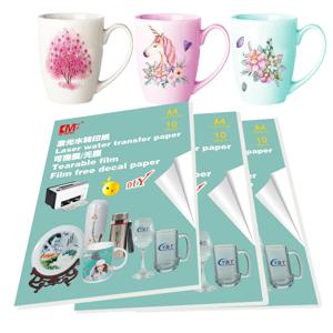 DIY 머그잔 유리 도자기 물 전송 용지 인쇄 워터 슬라이드 데칼 용지 레이저 필름 무료 워터 슬라이드 용지