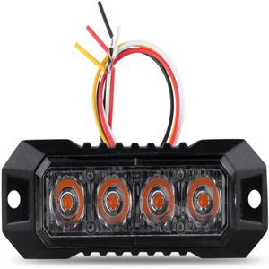 New4 LED 동기화 기능 트럭 자동차 차량용 울트라 슬림 표면 실장 깜박이는 스트로브 조명 LED 미니 그릴 라이트 헤드 비상