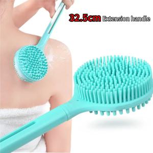 1pc 양면 목욕 샤워 브러시 긴 처리 스파 스크러버 스킨 청소 브러쉬 바디 욕실 액세서리 청소 도구