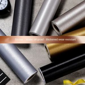 두꺼운 브러시드 금속 스티커 스테인레스 스틸 주방 캐비닛 냉장고, 자체 접착 벽지, 방수 홈 장식