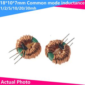 2pcs 18X10X7-1/2/5/10/20/30mh 0.6 D 와이어 링 망간 아연 자기 링 필터 초크 코일 공통 모드 인덕터 수직