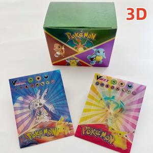 새로운 포켓몬 3D 빛나는 무지개 카드 영어 Vmax Gx Charizard 피카추 트레이딩 게임 컬렉션 배틀 카드 어린이 장난감 선물