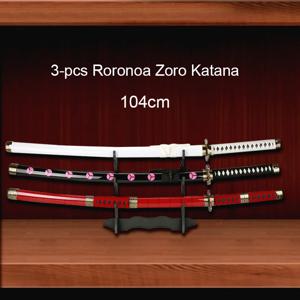 1:1 애니메이션 Roronoa Zoro Katana 검 나무 장난감 칼 원래 패턴 Wado kitetsu Shusui Enma 코스프레 무기 소품