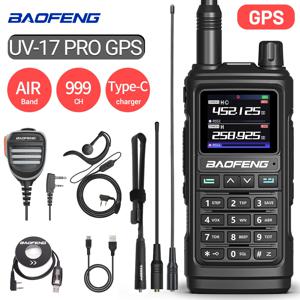 Baofeng UV-17 Pro GPS 워키 토키 에어 밴드 장거리 무선 복사 주파수 유형-C 충전기 UV K5 UV-5R 햄 양방향 라디오