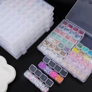 1pc56 조정 가능한 플라스틱 네일 액세서리 보관 상자 도구 상자 분리형 상자 독립 그리드 소형 액세서리 보관 상자