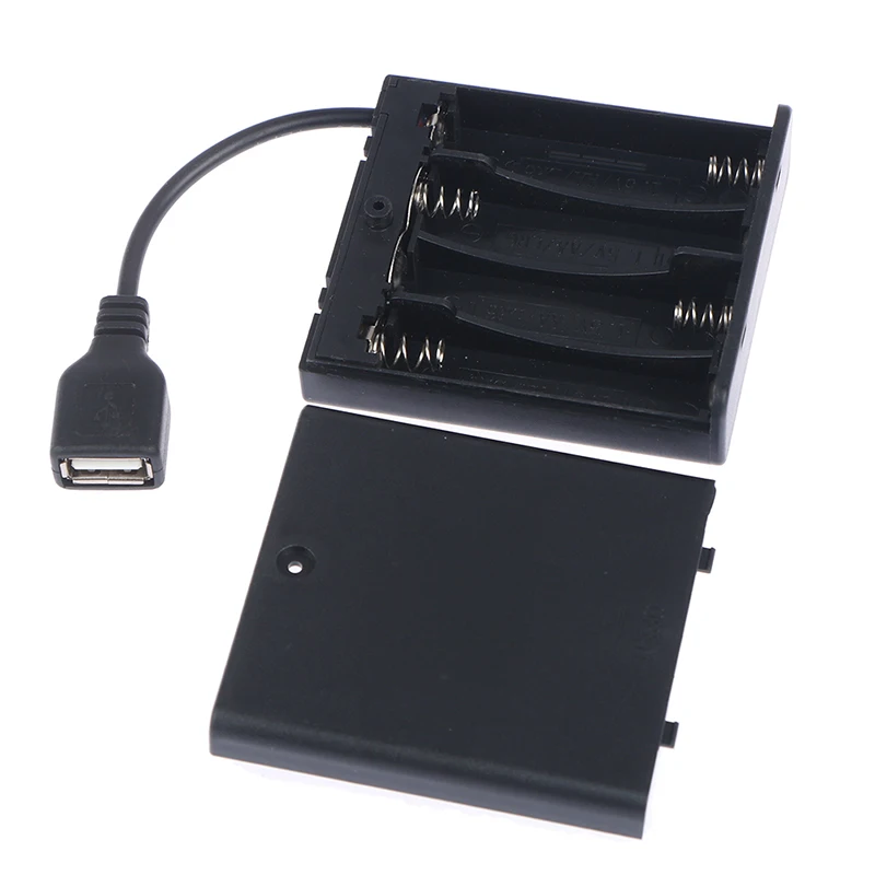 LED 스트립 조명용 USB 배터리 박스, 미니 전원 공급 장치, 4 X AA, 5V, 1 개
