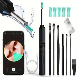 스마트 비주얼 귀 청소기 1296P 귀 스틱 검 이경 USB C 충전 내시경 왁스 제거 도구 Earpick 미니 카메라 건강 관리 세트