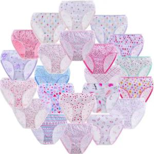 6pcs 아이 간략한 속옷 여자 Florals 귀여운 만화 공주 그림 속옷 크기 100-150 어린이 면화 부드러운 얇은 팬티