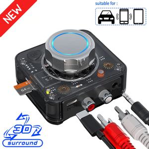 블루투스 5.0 오디오 수신기 3D 스테레오 음악 무선 어댑터 TF 카드 RCA 3.5mm 3.5 AUX 잭 자동차 스피커 앰프 헤드폰