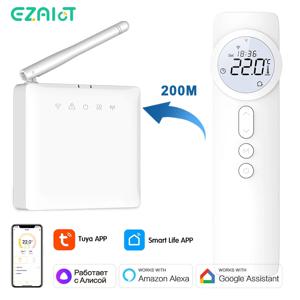 무선 RF 온도 조절기 Tuya WiFi 가스 보일러 물 바닥 난방 액추에이터 프로그래밍 가능한 온도 컨트롤러 Alexa Google 홈