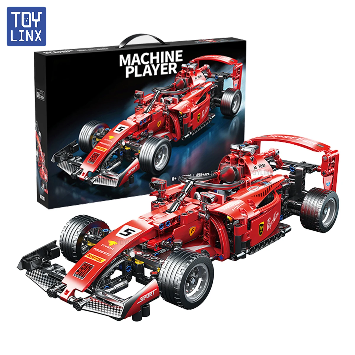 455PCS F1 RC 경주 용 자동차 세트 MOC 원격 빌딩 블록 제어 자동차 DIY 키트 어린이를위한 빌딩 장난감 크리스마스 할로윈 선물