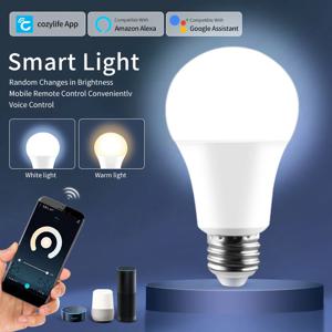 E27 WiFi 스마트 LED 전구 110V 220V 램프 12W 15W 20W 주방 침실 램프 Cozylife APP 제어 지원 Alexa Google 홈