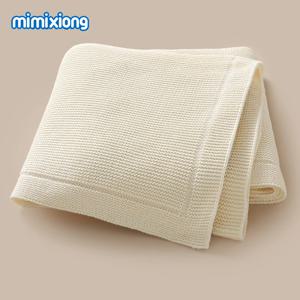 코 튼 아기 담요 니트 100*80cm 신생아 소년 소녀 유모차 침구 Swaddle 랩 휴대용 모든 계절에 대 한 솔리드 컬러 퀼트