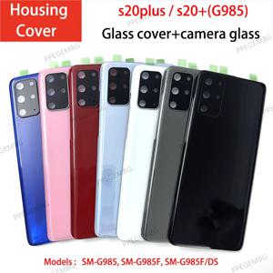 S20 + 삼성 갤럭시 S20plus S20 plus G985 배터리 커버 후면 도어 하우징 케이스 카메라 렌즈 스티커 용 뒷면 유리 교체