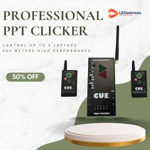 Super Cuelights 공장 오리지널 PPT 프리젠터 클리커, 전문 회의 이벤트 PPT 컨트롤러, 완벽한 큐, 400m, 1330Ft