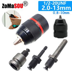 전문 금속 드릴 척 1/2-20UNF 10mm 13mm 열쇠가 없는 금속 헤비 듀티 자체 조임 전기 드릴 비트(육각 섕크/SDS 포함)