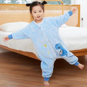 MICHLEY 공룡 플란넬 아기 아이 침낭 겨울 가을 잠옷 만화 바디 슈트 Sleepsack Pajamas With Feet Boy Girl