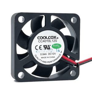 COOLCOX CC4010L12S 4010 무소음 냉각 선풍기, 2 선, 12V, 0.04A, 4cm, 40x40x10mm, 신제품