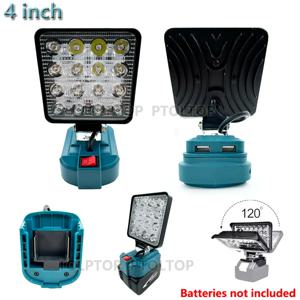듀얼 USB 손전등 캠핑 램프 비상 조명과 Makita 14.4V-18V 리튬 이온 배터리에 대 한 4 인치 무선 야외 작업 조명