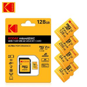 KODAK 마이크로 SD 카드 적색 메모리 카드(Adapte 32GB MicroSDHC 64GB MicroSDXC MicroSD C10 A1 TF 플래시 카드 Cartao De Memoria)