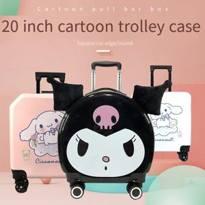 Sanrios 트롤리 케이스 Kuromi 새로운 어린이 휴대 가방 만화 Cinnamoroll Anime Kawaii 가방 어린이 대용량