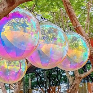 1/3/5pcs 22in/32in/50in 레인보우 컬러 4D 홀로그램 풍선, 생일 파티/음악 파티/싱글, 웨딩 파티 용품