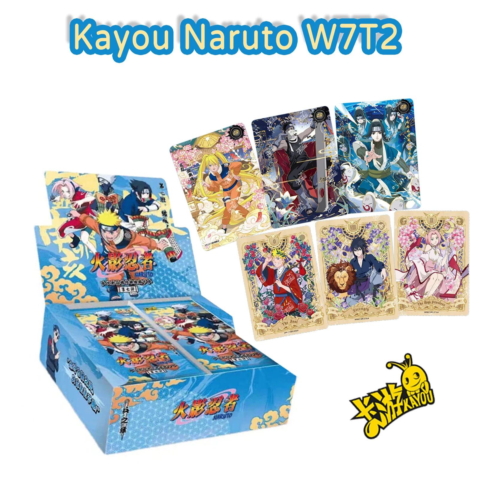 KAYOU Anime 오리지널 나루토 뉴 티어 2 웨이브 7 부스터 박스 희귀 사스케 CR SP UR 닌자 월드 컬렉션 카드 어린이 장난감 선물