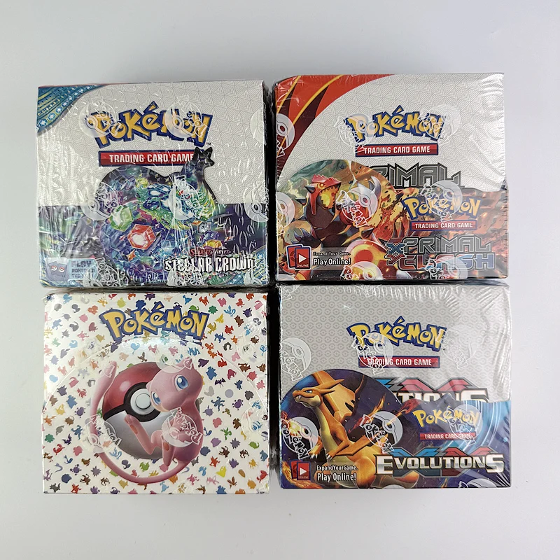 360Pcs 영어 버전 Pokémon TCG: Evolutions Scarlet & Violet 151 classics 확장 부스터 포켓몬 트레이딩 카드 36 팩 박스