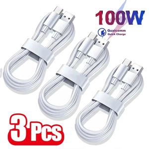 3PCS 유형 C 초고속 충전 케이블 데이터 코드 삼성 화웨이 Xiaomi Redmi 빠른 Charing USB C 케이블