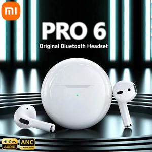 Xiaomi New Pro 6 TWS 무선 헤드폰, 마이크 폰 블루투스 이어폰 스포츠 Apple iPhone Pro6 이어 버드 용 헤드셋 실행