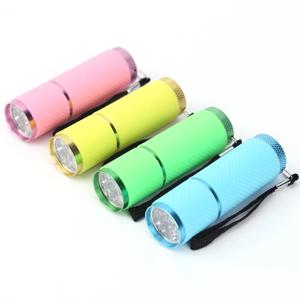 어린이 및 성인용 미니 토치, 알루미늄 합금, 야간 낚시, 랜야드 야외 캠핑 조명 포함, 9 LED 손전등
