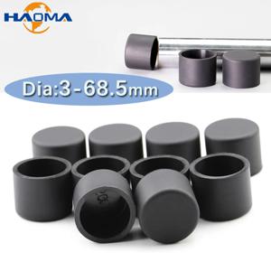 검정색 3mm-68.5mm 강철 파이프 엔드 커버 캡 실리콘 고무 라운드 캡 테이블 의자 발 패드 보호 커버 더스트 씰