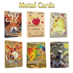 포켓몬 메탈 카드 10000 포인트 Arceus Charizard Raichu 슈퍼 카드 골든 영어 Mewtwo Vmax GX EX 애니메이션 컬렉션 카드 선물