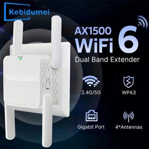 5Ghz AX1500 WiFi 6 리피터 익스텐더 신호 부스터 2.4G/5GHz 듀얼 밴드 4*2DBI 안테나 증폭기 장거리 네트워크 간편한 세트