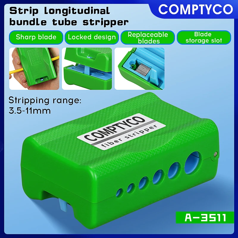 COMPTYCO 1.2-3.3MM 세로 중심 파이프 스트리핑 도구 튜브 슬리 터 광섬유 리본 광 케이블 스트리퍼