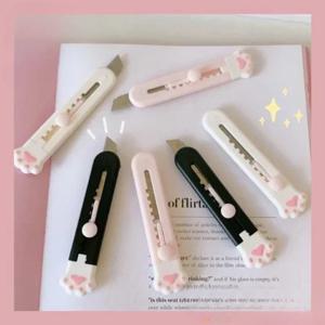 Kawaii 미니 포켓 아트 유틸리티 나이프 익스프레스 박스 나이프 종이 커터 공예 포장 리필 블레이드 학교 오피스 문구