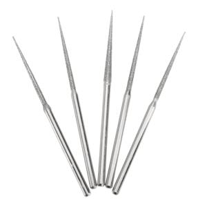 5Pcs Dremel 액세서리 미니 드릴 다이아몬드 그라인딩 헤드 3mm 생크 Bur 비트 세트 Dremel 로타리 도구 L-파인 팁 용 그라인딩 도구