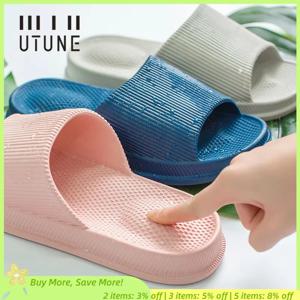UTUNE 미끄럼 방지 마사지 슬리퍼 여성 EVA 실내 슬리퍼 라이트 커플 하우스 목욕 신발 남자 방수 샌들 슬라이드 욕실
