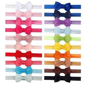 10 개/몫 귀여운 리본 Bowknot 아기 신생아 머리띠 모자를 쓰고 있죠 Grosgrain 머리 활 탄성 Hairbands 여자 아이 사진 소품